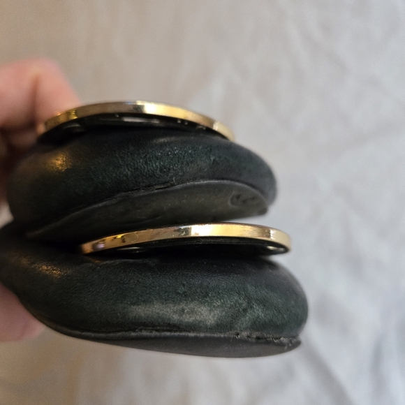 Tory Burtch Reva Ballet Flats Black Leather 8.5 Gold Medallion - Picture 5 of 12